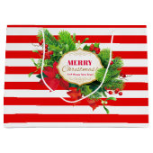 kerstrode striptas voor cadeautjes - groot groot cadeauzakje (Voorkant)