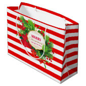 kerstrode striptas voor cadeautjes - groot groot cadeauzakje (Achterkant Gekanteld)