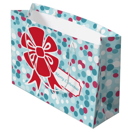 kerstrode tas met cadeau large cadeautasje (Achterkant Gekanteld)