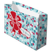 kerstrode tas met cadeau large cadeautasje (Voorkant Gekanteld)