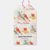 Kerstrode vogels cadeaulabel (Achterkant)