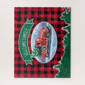 Kerstrode vrachtwagen Buffalo Pset Naam toevoegen Legpuzzel (Verticaal)