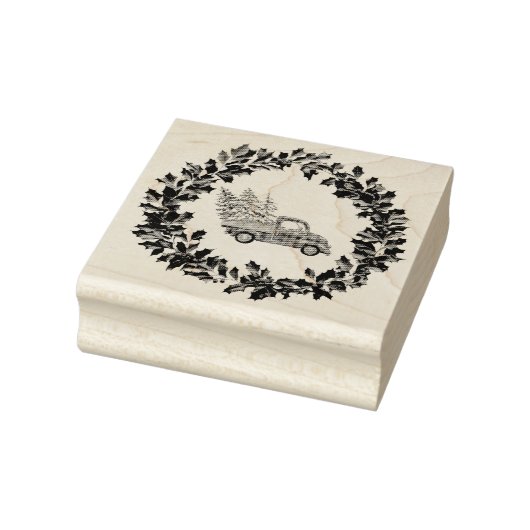 Kerstrode vrachtwagen rubberstempel (Stempel)