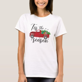Kerstrode vrachtwagen t-shirt