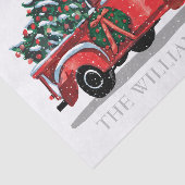 Kerstrode  vrachtwagenfamilie tissuepapier (Detail)