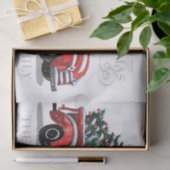 Kerstrode  vrachtwagenfamilie tissuepapier (Geschenk)