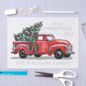 Kerstrode  vrachtwagenfamilie tissuepapier (Craft)