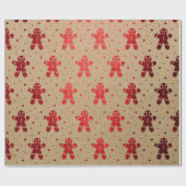 Kerstrode wijn — Gingerbrood Kraft Cadeaupapier (Vlak)