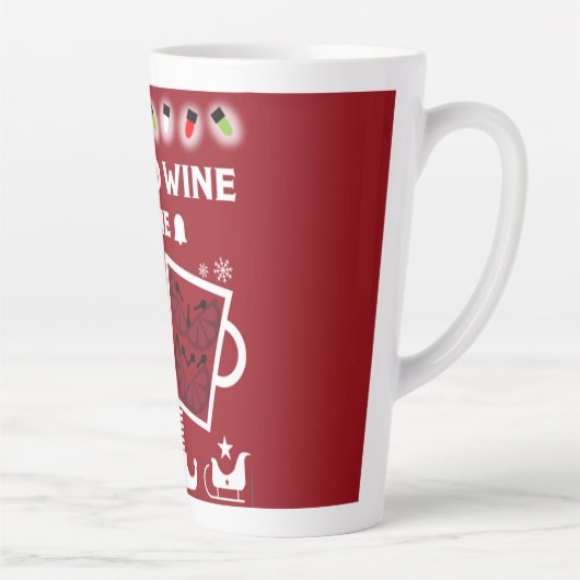 kerstrode wijn Glühwein Latte Mok (Rechts)