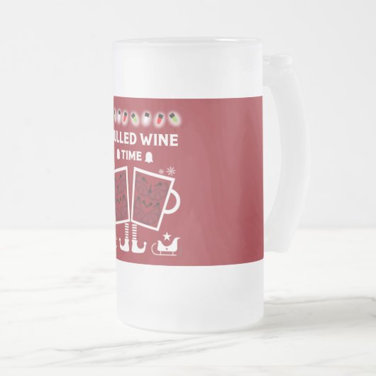 kerstrode wijn Glühwein Matglas Bierpul (Voorkant rechts)
