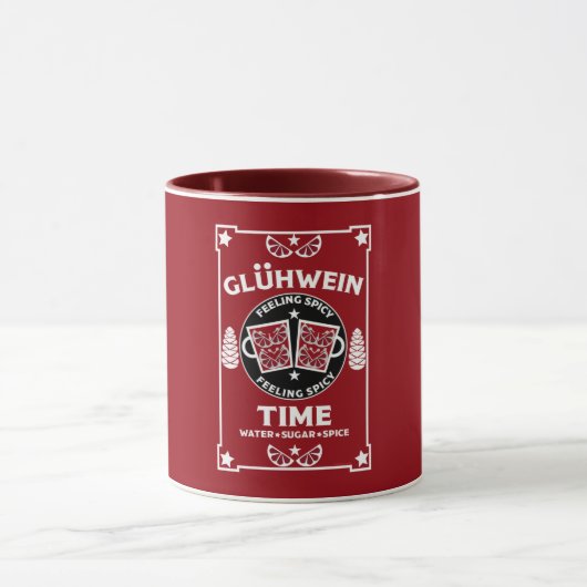 kerstrode wijn Glühwein Mok (Midden)