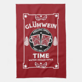 kerstrode wijn Glühwein Theedoek (Verticaal)