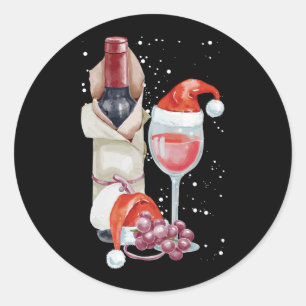 Kerstrode wijn — kerstkerstkerstkerstkerstkerstker ronde sticker