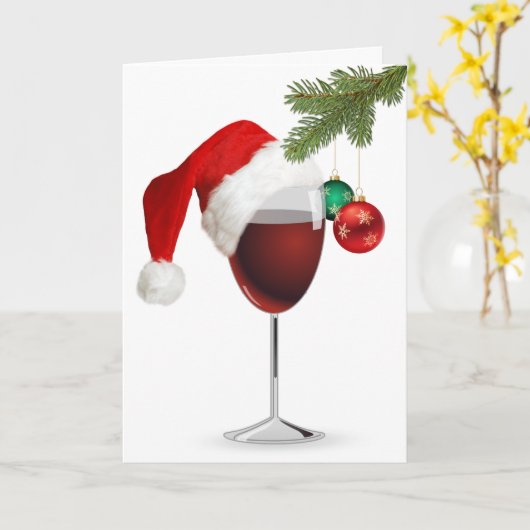 Kerstrode wijn met Pet Kaart (Gele Bloem)