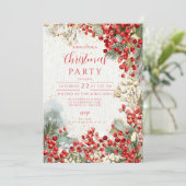 Kerstrode winterbessen kaart (Staand voorkant)