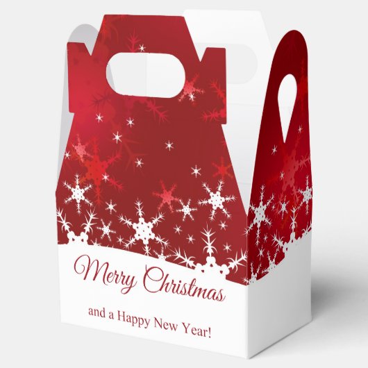 Kerstrode wintersneeuwvlokken bedankdoosjes (Geopend)