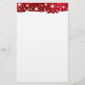 Kerstrode wintersneeuwvlokken briefpapier (Voorkant)