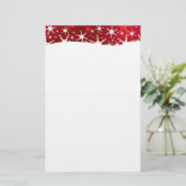 Kerstrode wintersneeuwvlokken briefpapier (Staand voorkant)