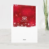 Kerstrode wintersneeuwvlokken feestdagen kaart (Achterkant)