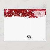 Kerstrode wintersneeuwvlokken feestdagenkaart (Achterkant)