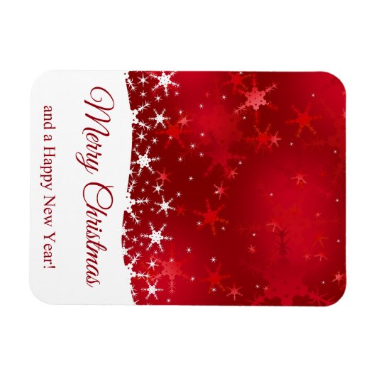 Kerstrode wintersneeuwvlokken magneet (Horizontaal)