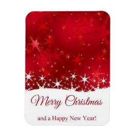 Kerstrode wintersneeuwvlokken magneet