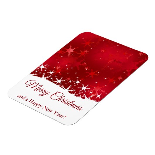 Kerstrode wintersneeuwvlokken magneet (Linkerzijde)