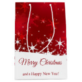 Kerstrode wintersneeuwvlokken medium cadeauzakje (Voorkant)