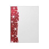 Kerstrode wintersneeuwvlokken notitieblok (Linkerzijde)