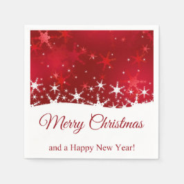 Kerstrode wintersneeuwvlokken servetten