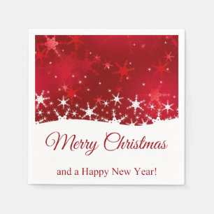 Kerstrode wintersneeuwvlokken servetten