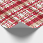 Kerstrode witte beige tatoeages cadeaupapier (Hoek)