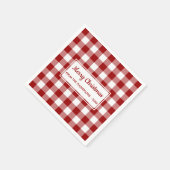 Kerstrode witte Buffalo Check Name Party Servet (Hoek)