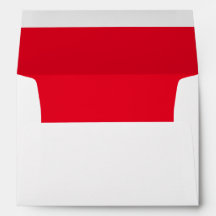Kerstrode witte envelop met retouradres