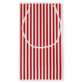 Kerstrode, witte, gestreept tas klein cadeauzakje (Achterkant)