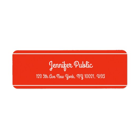 Kerstrode witte handschrift Elegant Sjabloon Etiket (Voorkant)