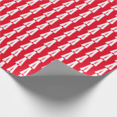 Kerstrode, witte initiaal monogram letter cadeaupapier (Hoek)