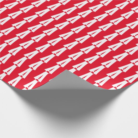 Kerstrode, witte initiaal monogram letter cadeaupapier (Hoek)