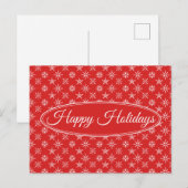 Kerstrode witte legante Feestdagen Briefkaart (Voorkant / Achterkant)