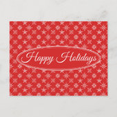 Kerstrode witte legante Feestdagen Briefkaart (Voorkant)