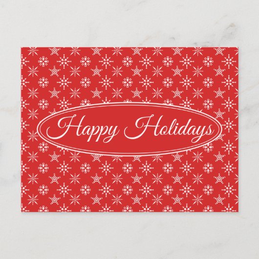 Kerstrode witte legante Feestdagen Briefkaart (Voorkant)