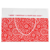 Kerstrode witte paisley 2 groot cadeauzakje (Achterkant)