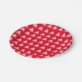 Kerstrode witte sneeuw Bomen Papieren Bordje (Gekanteld)