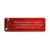 Kerstrode witte ster Snowflake Etiket (Voorkant)