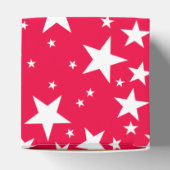 Kerstrode witte sterren Elegant Sjabloon Bedankdoosjes (Bovenkant)