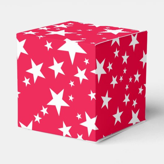 Kerstrode witte sterren Elegant Sjabloon Bedankdoosjes (Achterkant)