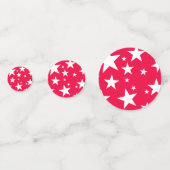 Kerstrode witte sterren Elegant Sjabloon Confetti (Achterkanten)