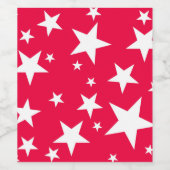 Kerstrode witte sterren Elegant Sjabloon Wijn Etiket (Enkel label)