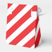 Kerstrode witte streep voor feestvieren bedankdoosjes (Achterkant)