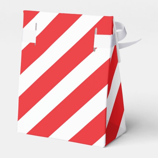 Kerstrode witte streep voor feestvieren bedankdoosjes (Achterkant)